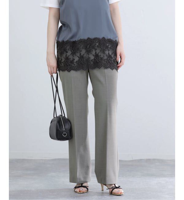 IENA「《予約》ウォッシャブル セミフレアパンツ」|スラックス|グレーA