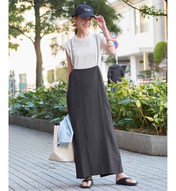 SLOBE IENA「《2枚セット/WEB限定/追加予約》アイラインキャミワンピース&times;ノースリーブTEEセット」|ワンピース|