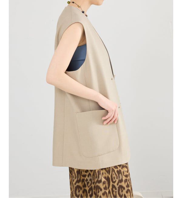 IENA「《セットアップ対応/予約》ウォッシャブル シャークツイード ジレ」|その他|