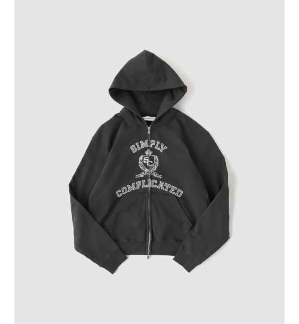 PULP「SimplyComplicated/シンプリーコンプリケイテッド COLLEGE ZIP HOODIE」|パーカー|ブラック