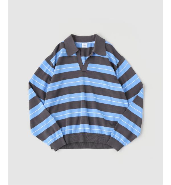 EDIFICE「マルチボーダー スキッパー ニット」|ニット・セーター|グレー