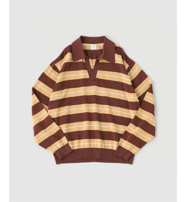 EDIFICE「マルチボーダー スキッパー ニット」|ニット・セーター|ブラウン