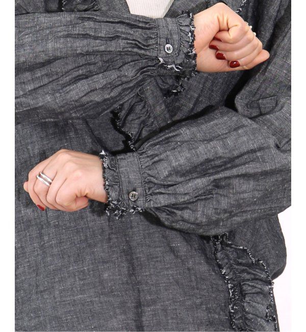 journal standard luxe「《追加》CLシャンブレー フリルブラウス」|シャツ・ブラウス|