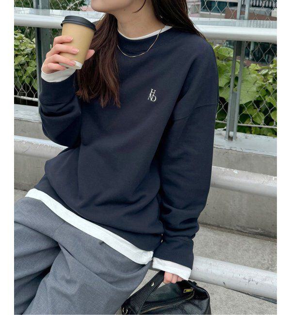 JOURNAL STANDARD relume「《2枚セット》3WAY Tシャツレイヤードスウェット」|スウェット・ジャージ|ネイビー