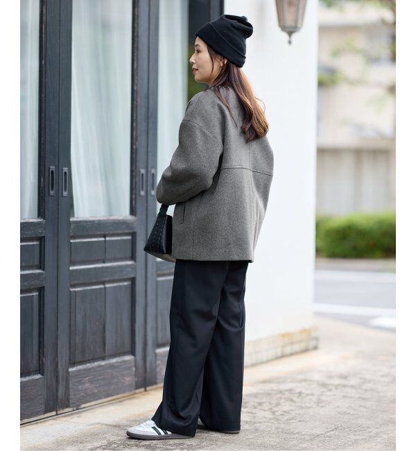 JOURNAL STANDARD「《追加》スーパー140ビーバーノーカラーショートコート」|ノーカラーコート|