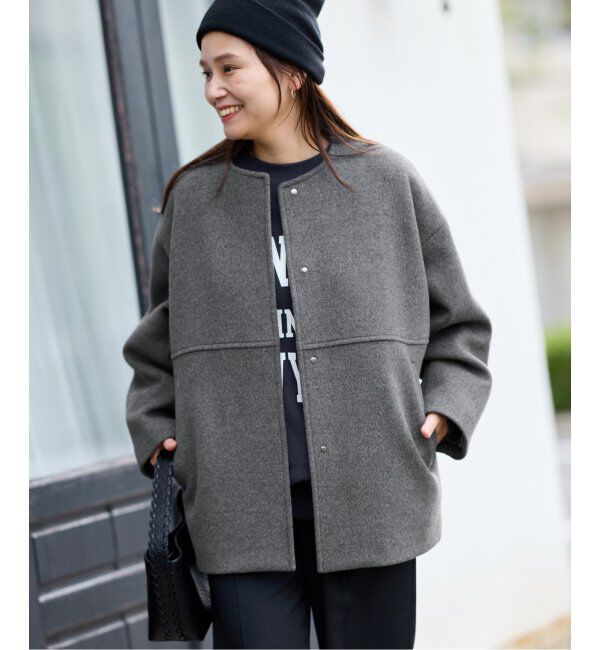 JOURNAL STANDARD「《追加》スーパー140ビーバーノーカラーショートコート」|ノーカラーコート|