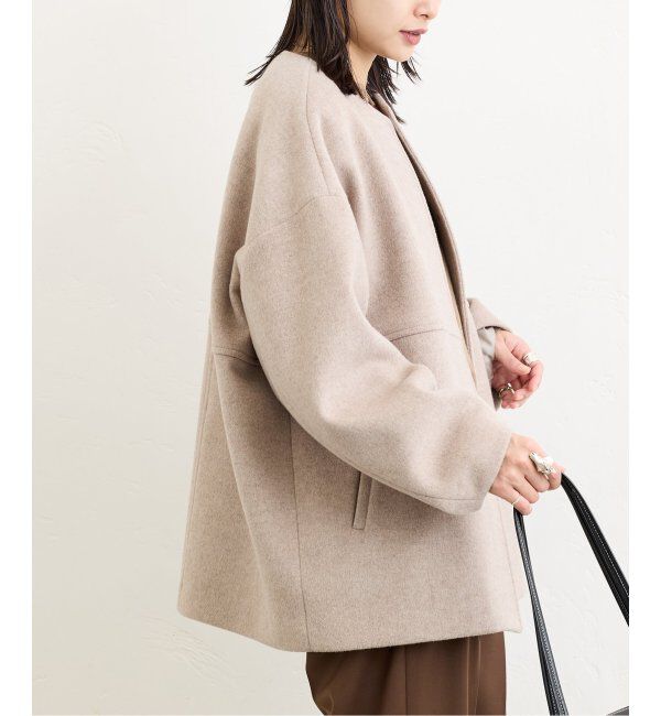 JOURNAL STANDARD「《追加》スーパー140ビーバーノーカラーショートコート」|ノーカラーコート|