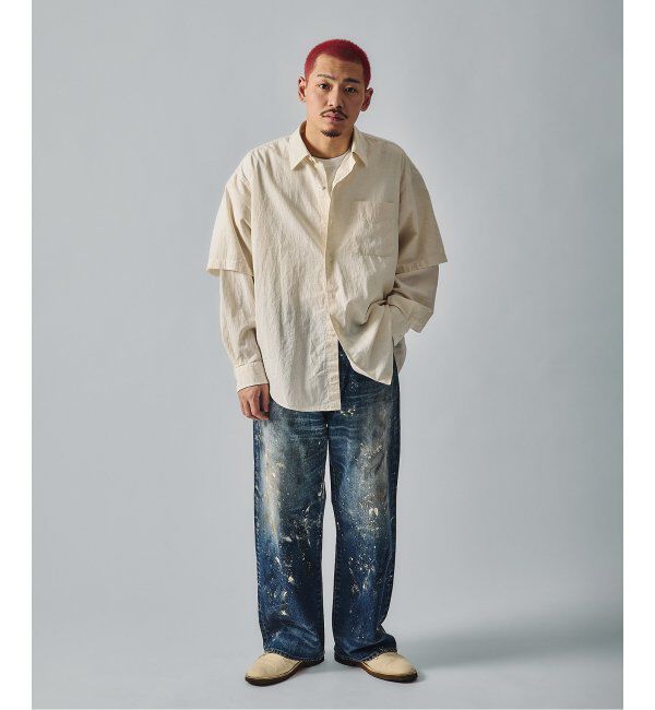 J.S.Homestead「J.S.Homestead / エイジングデニム ワイド5ポケ ペイント」|デニム|