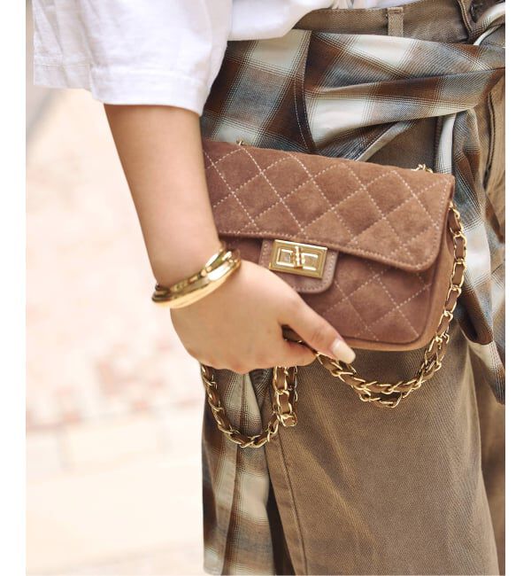 journal standard L'essage「【AULENTTI/オウレンティ】スエードチェーンBAG：ショルダーバッグ」|ショルダー・メッセンジャー|グレーB