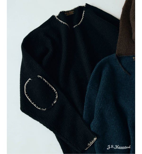 J.S.Homestead「J.S.Homestead / ブランケット ステッチ リブ ニット」|ニット・セーター|