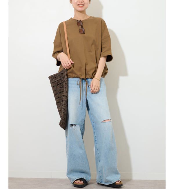 JOURNAL STANDARD relume「《追加5》ギャザーヘムショートスリーブTシャツ」|Tシャツ・カットソー|