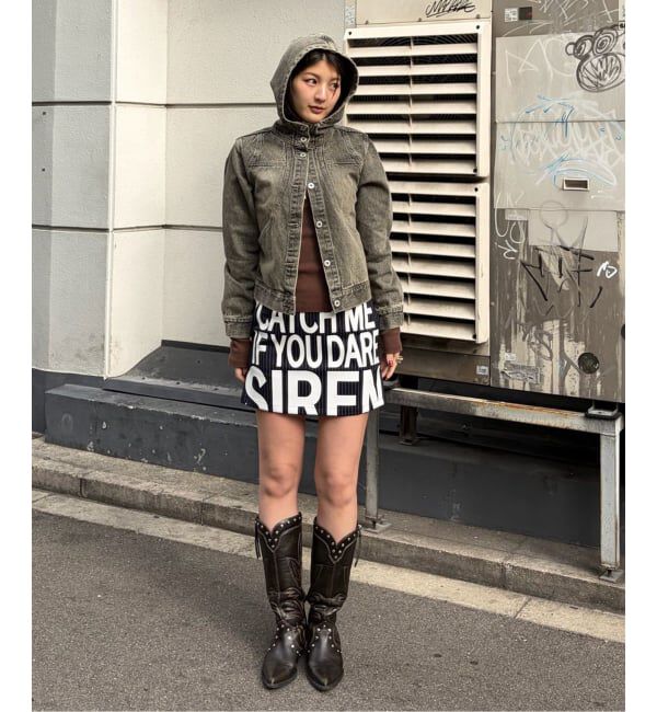 Oriens JOURNAL STANDARD「ストライプロゴミニスカート」|スカート|