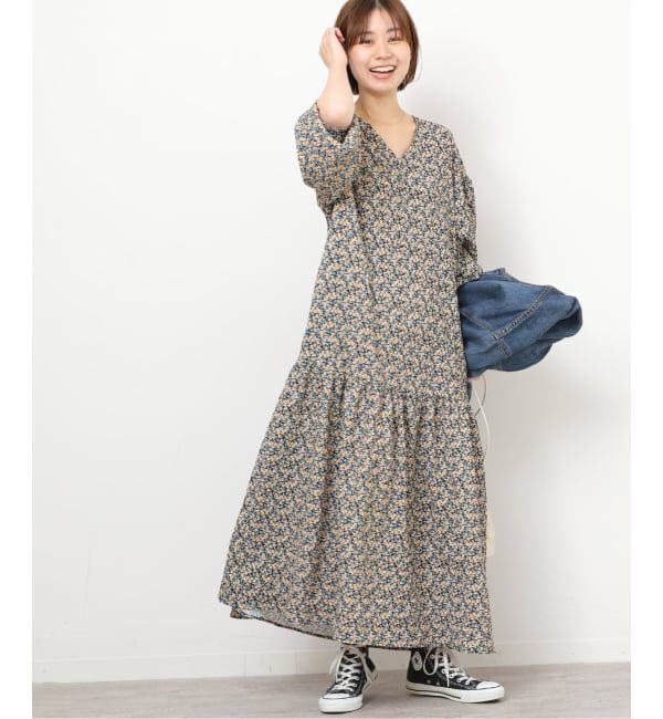 JOURNAL STANDARD relume「《WEB限定》フラワークレープギャザーワンピース」|ワンピース|