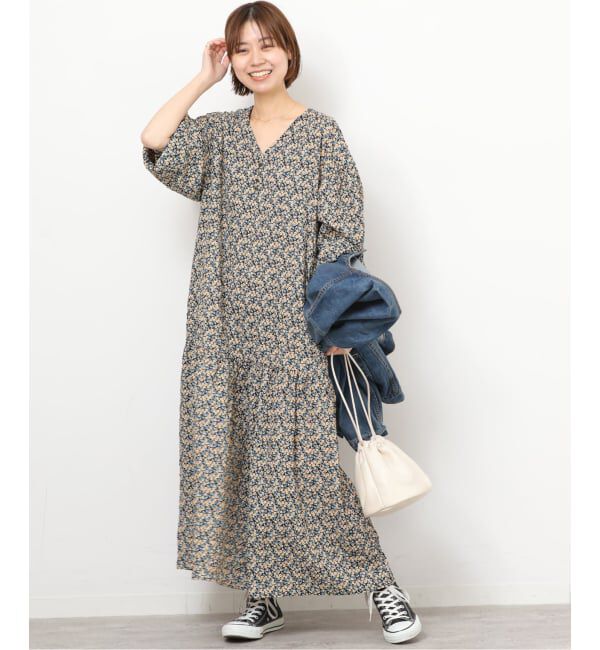 JOURNAL STANDARD relume「《WEB限定》フラワークレープギャザーワンピース」|ワンピース|