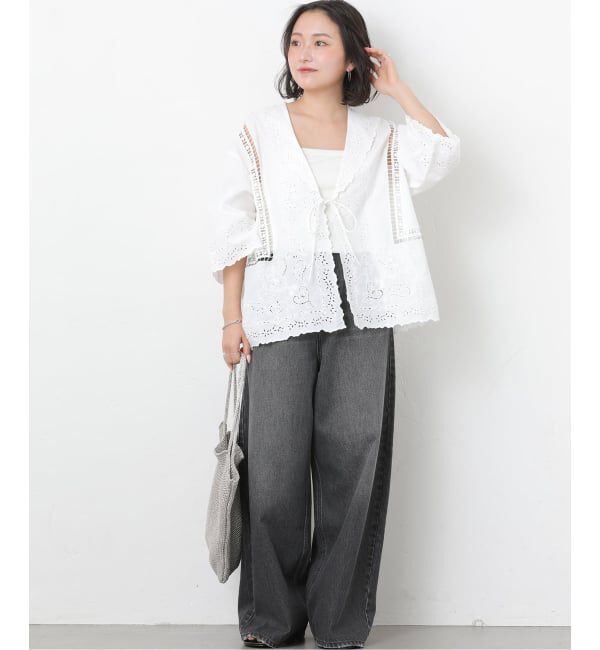 JOURNAL STANDARD relume「《予約》スクエアエンブロイダリーフラットカラーブラウス」|シャツ・ブラウス|