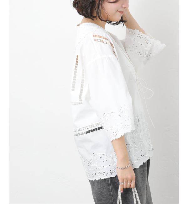 JOURNAL STANDARD relume「《予約》スクエアエンブロイダリーフラットカラーブラウス」|シャツ・ブラウス|