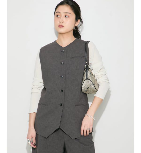 journal standard L'essage「《予約》ウーリーノライトノーカラーベスト」|ダウンベスト・ベスト|
