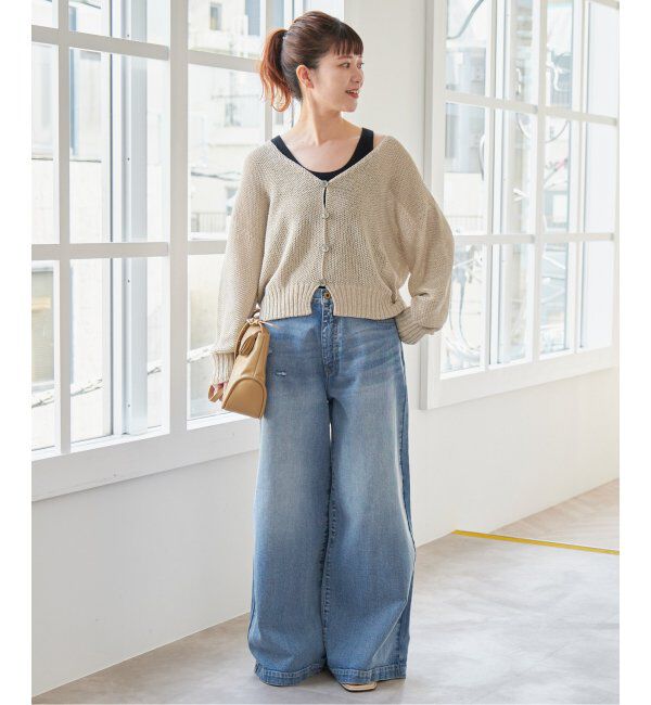 Spick and Span「ペーパーヤーンVネックカーディガン」|カーディガン|