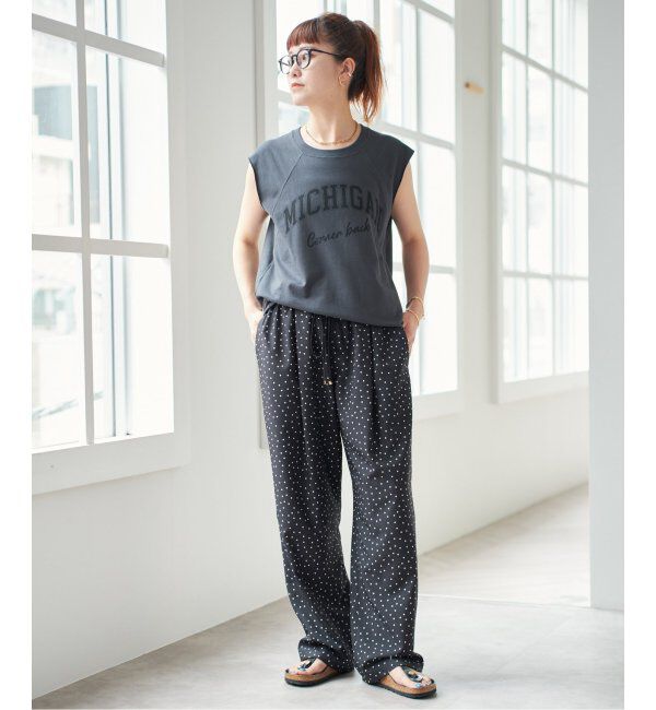 Spick and Span「《WEB限定 / 追加》ドットプリントイージーストレートパンツ」|スラックス|