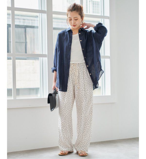 Spick and Span「《WEB限定 / 追加》ドットプリントイージーストレートパンツ」|スラックス|