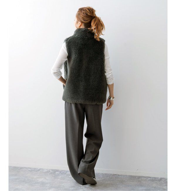 Spick and Span「《追加2》ダブルクロスツータックパンツ」|スラックス|