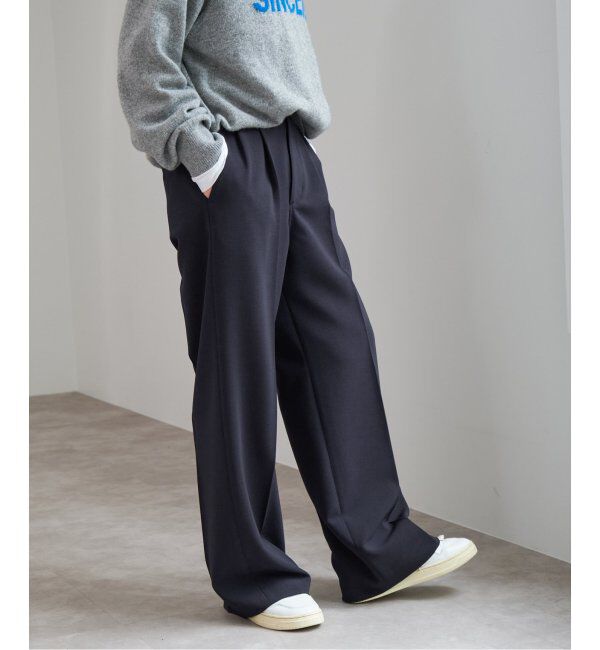 Spick and Span「《追加2》ダブルクロスツータックパンツ」|スラックス|