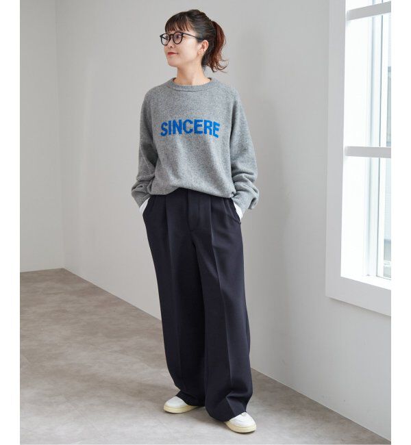 Spick and Span「《追加2》ダブルクロスツータックパンツ」|スラックス|