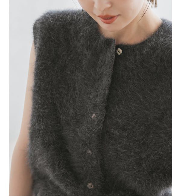 NOBLE「FOX/Caファーニットフロントボタンベスト」|ベスト・ジレ|