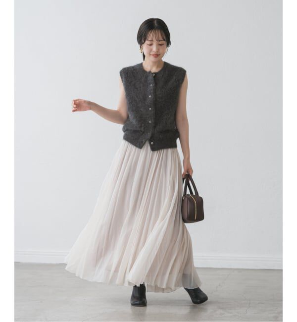 NOBLE「FOX/Caファーニットフロントボタンベスト」|ベスト・ジレ|