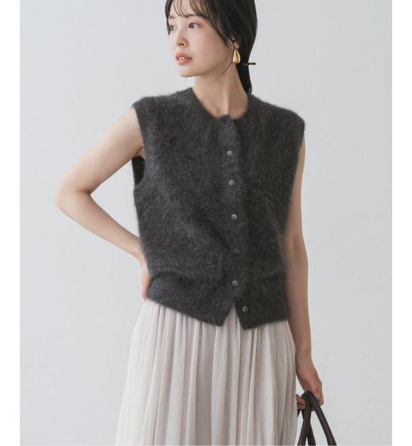 NOBLE「FOX/Caファーニットフロントボタンベスト」|ベスト・ジレ|