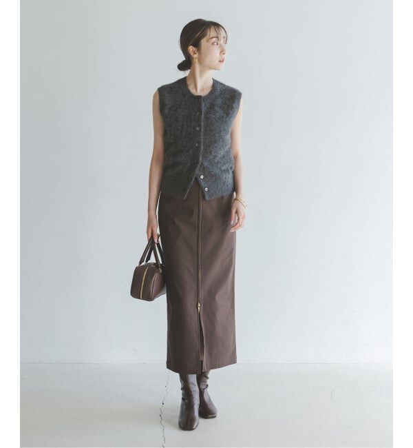 NOBLE「FOX/Caファーニットフロントボタンベスト」|ベスト・ジレ|