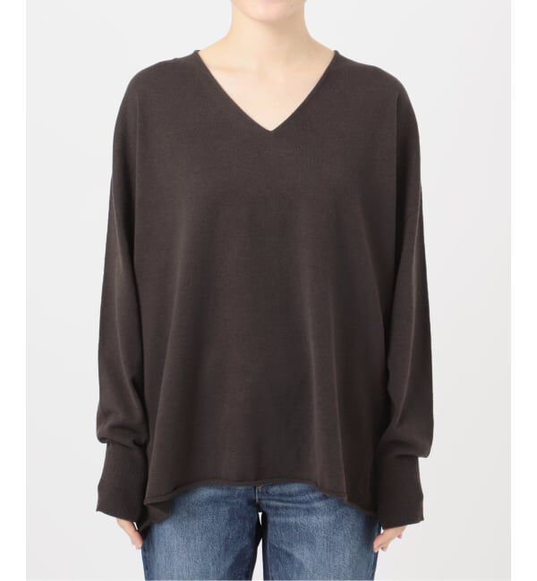 Spick and Span「コットンバルキーヤーンルーズVネックプルオーバー」|ニット・セーター|