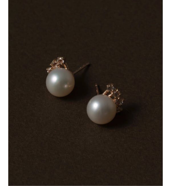 Lilas by Spick&Span「7mmパール*ホワイトトパーズピアス K10（両耳）」|ピアス|