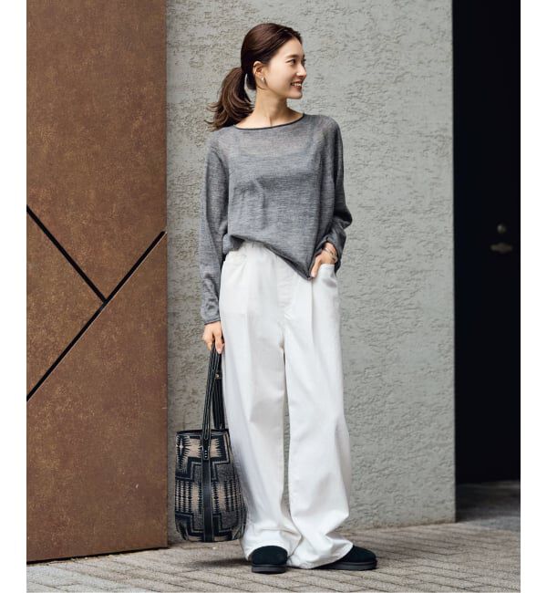 FRAMeWORK「≪手洗い可≫ウォッシャブルアルパカミックスナイロンポンチョニット」|ニット・セーター|