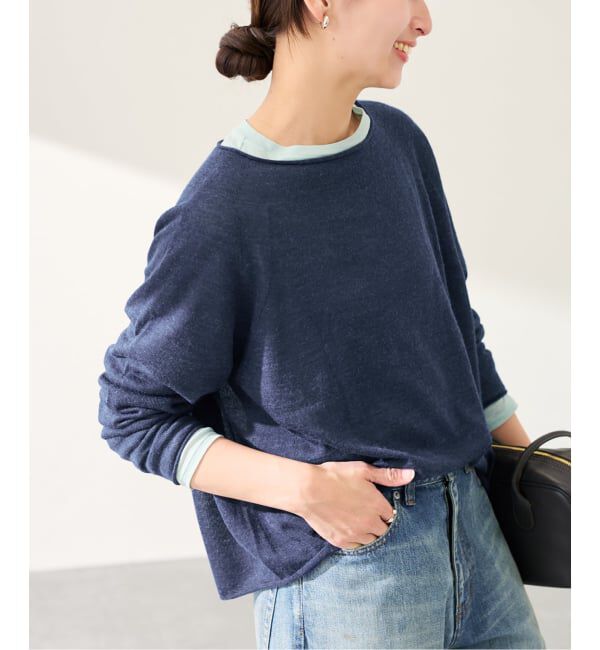 FRAMeWORK「≪手洗い可≫ウォッシャブルアルパカミックスナイロンポンチョニット」|ニット・セーター|ネイビー