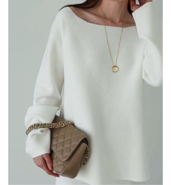 NOBLE「《セットアップ対応》ボートネックスムースニット」|ニット・セーター|