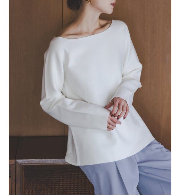 NOBLE「《セットアップ対応》ボートネックスムースニット」|ニット・セーター|