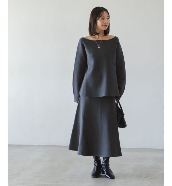 NOBLE「《セットアップ対応》ボートネックスムースニット」|ニット・セーター|