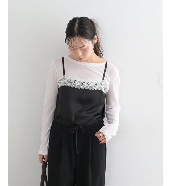 U by SPICK&SPAN「レースディティールロンパース」|オールインワン|