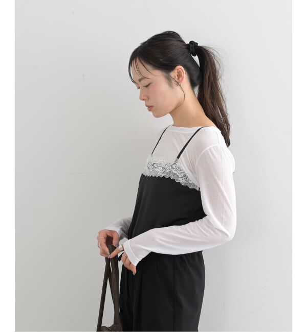 U by SPICK&SPAN「レースディティールロンパース」|オールインワン|