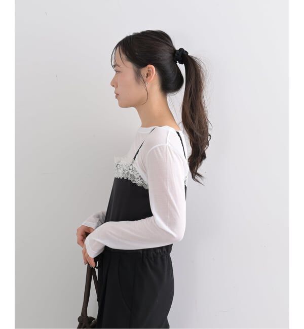 U by SPICK&SPAN「レースディティールロンパース」|オールインワン|