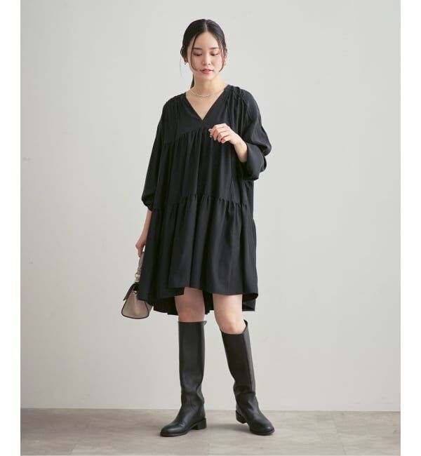NOBLE「ヴィンテージツイルギャザーミニワンピース」|ワンピース|