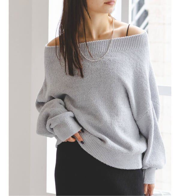 NOBLE「《WEB限定カラー・追加》ドライミックスモールニットプルオーバー」|ニット・セーター|