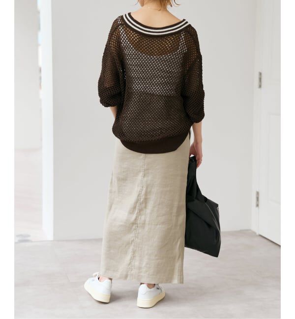 Spick and Span「《予約》リネンストレッチIラインスカート」|スカート|