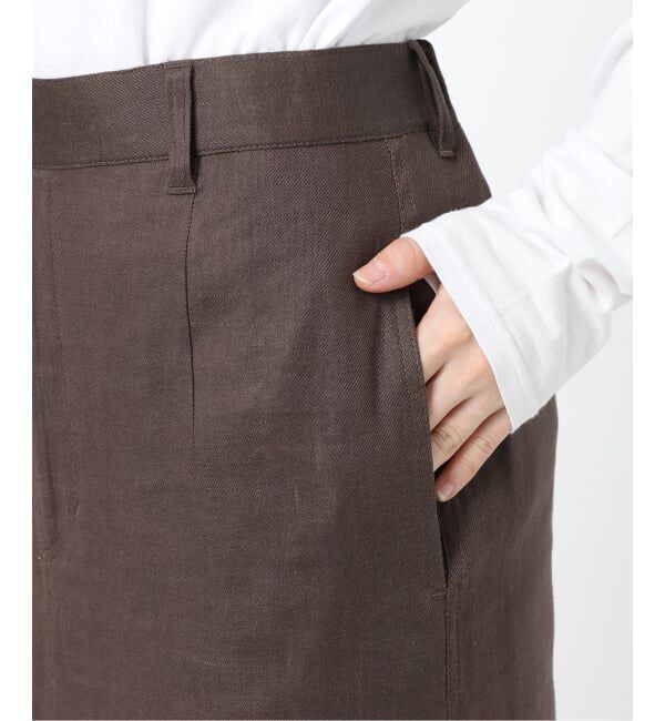 Spick and Span「《予約》リネンストレッチIラインスカート」|スカート|