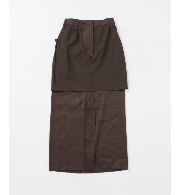 Spick and Span「《予約》リネンストレッチIラインスカート」|スカート|