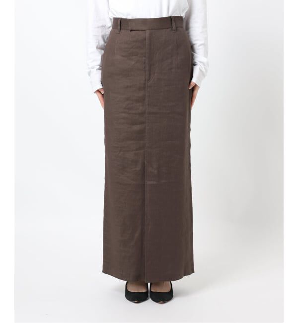 Spick and Span「《予約》リネンストレッチIラインスカート」|スカート|