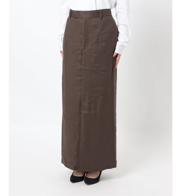 Spick and Span「《予約》リネンストレッチIラインスカート」|スカート|