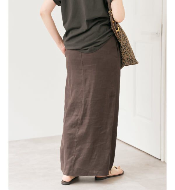Spick and Span「《予約》リネンストレッチIラインスカート」|スカート|