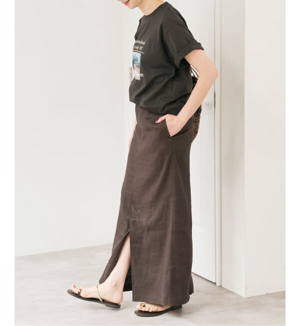 Spick and Span「《予約》リネンストレッチIラインスカート」|スカート|